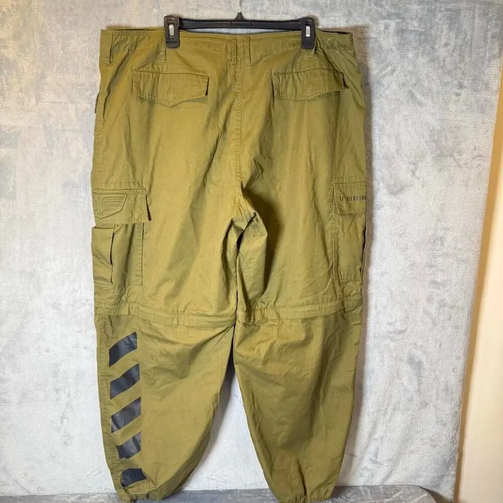 Disney Buzz Lightyear Cargo Pants XL Star Command Olive Utility Streetwear Y2K